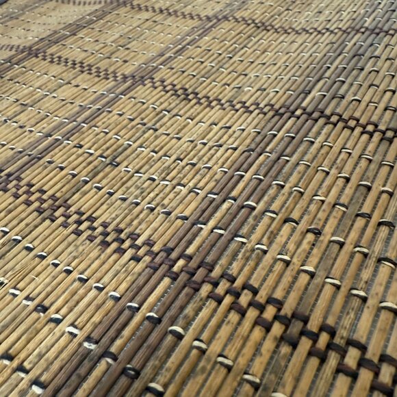 Woven Tan Bamboo Trapezoid Placemats Rustic Farmhouse Kitchen Table Mats - Picture 8 of 13